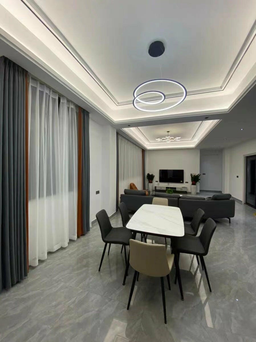 Customer photo review of Nested Ring Chandelier, Aluminium and Acrylic, Integrated LED