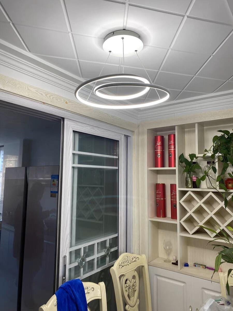 Customer photo review of Nested Ring Chandelier, Aluminium and Acrylic, Integrated LED