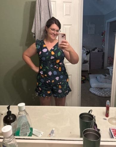 Customer photo review of Built-in Bra Swim Romper