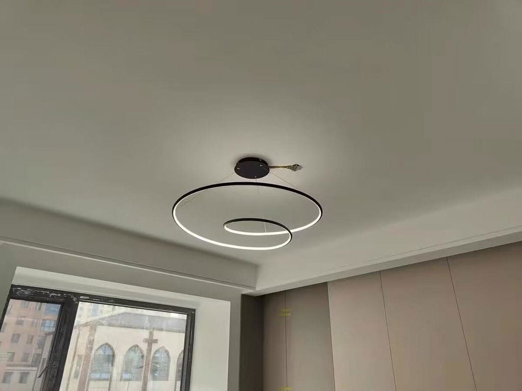Customer photo review of Nested Ring Chandelier, Aluminium and Acrylic, Integrated LED