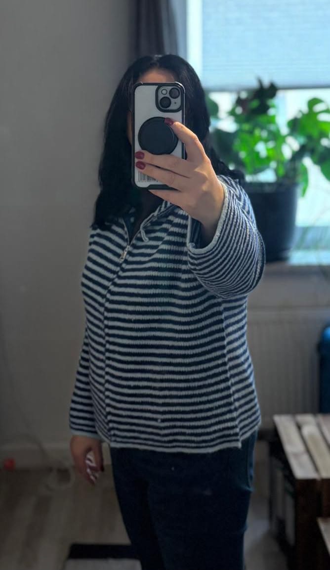 Customer photo review of Striped Zip Cardigan