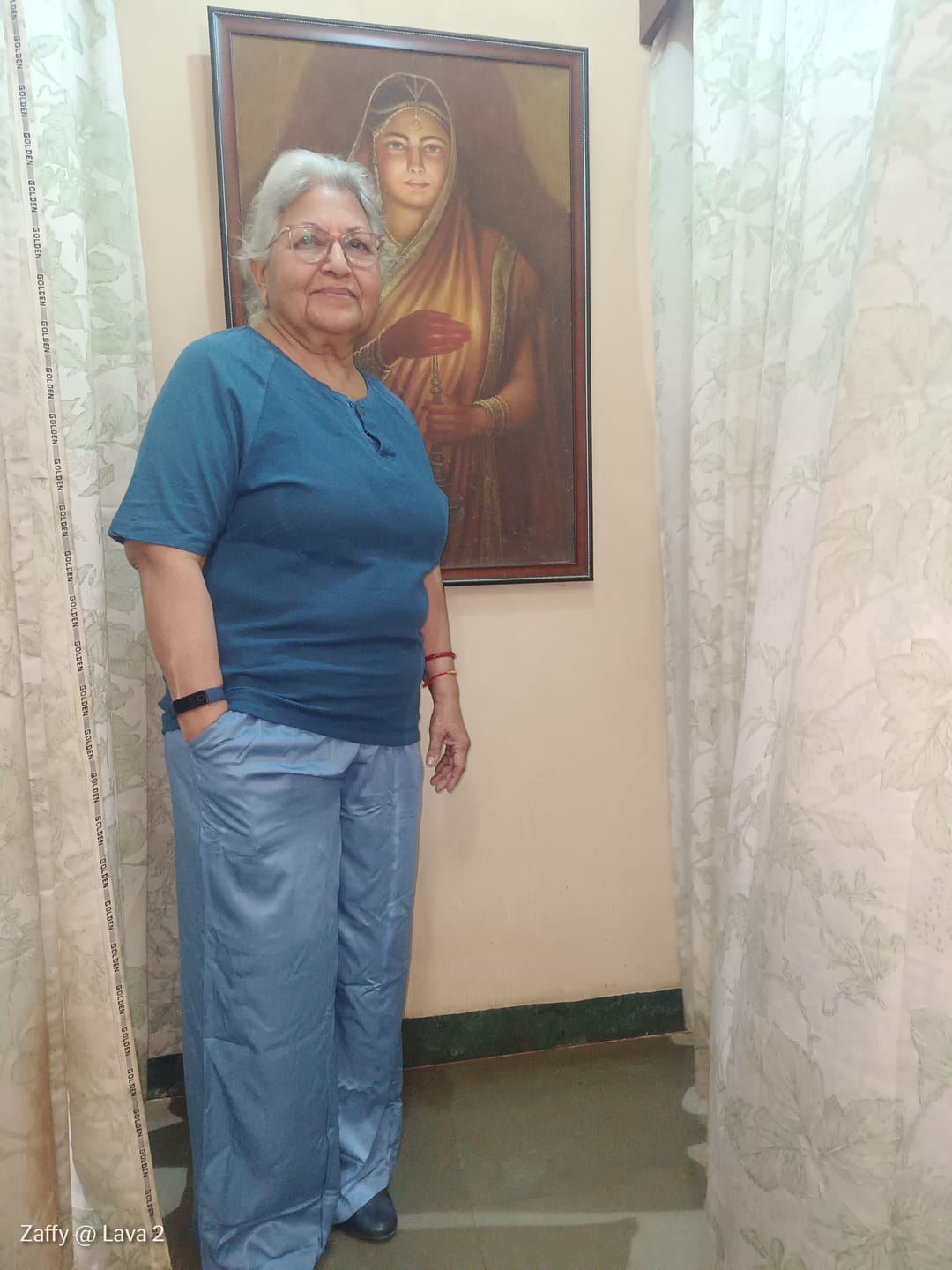 Customer photo review of Women English Blue Viscose Palazzo Pant