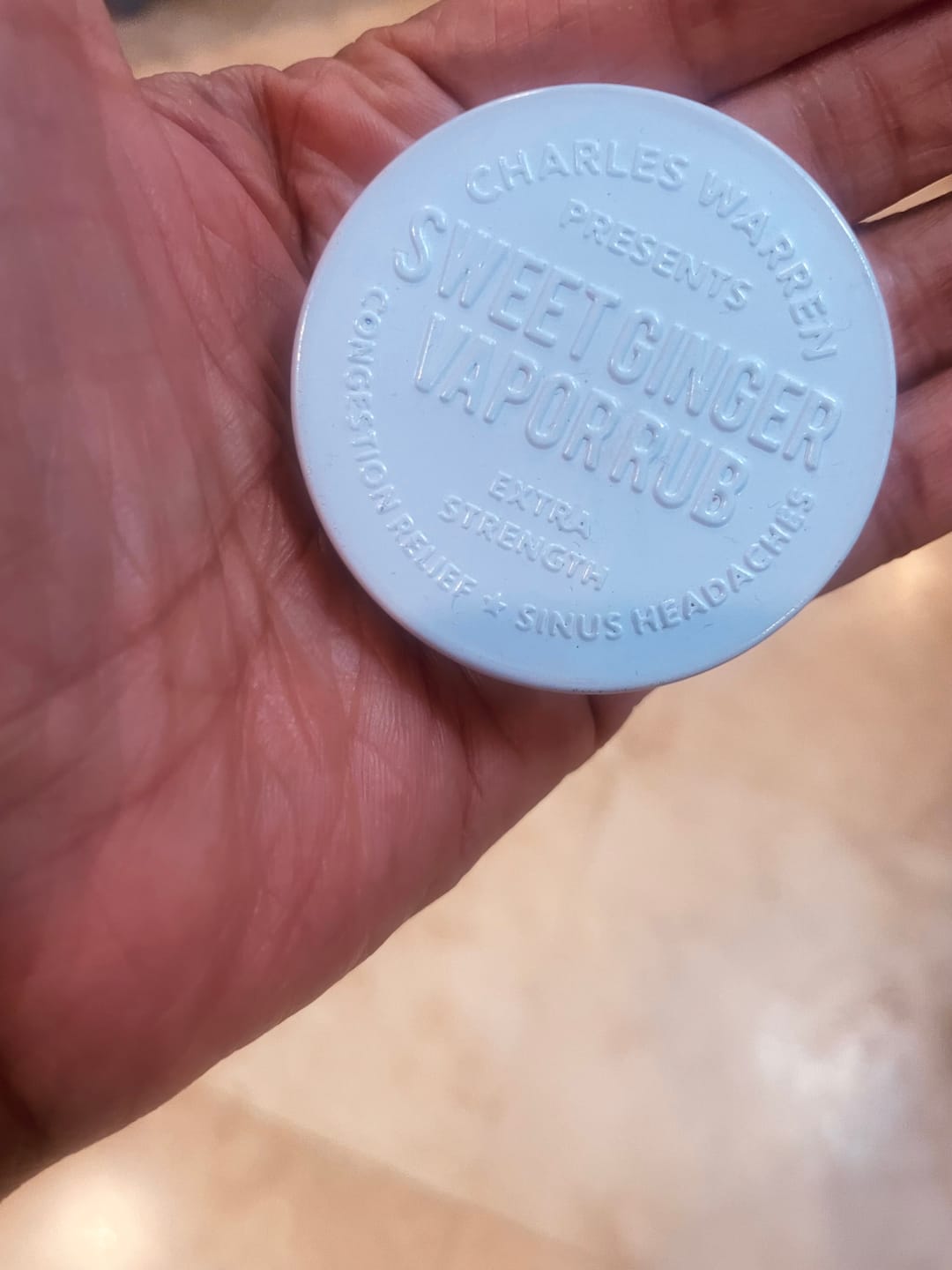 Customer photo review of Extra Strength Sweet Ginger Vapor Rub