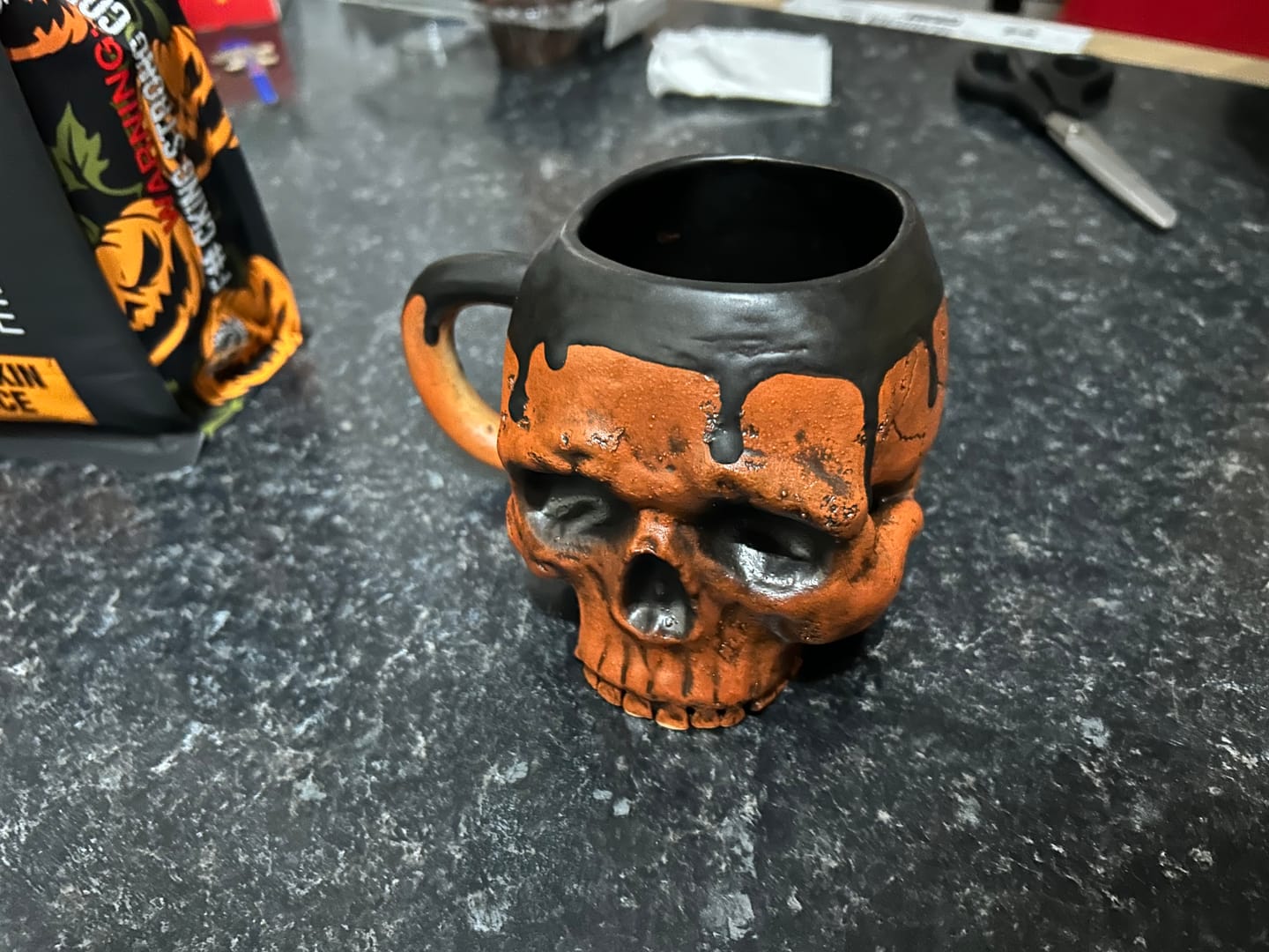 Customer photo review of Skull Mug - Pumpkin Edition