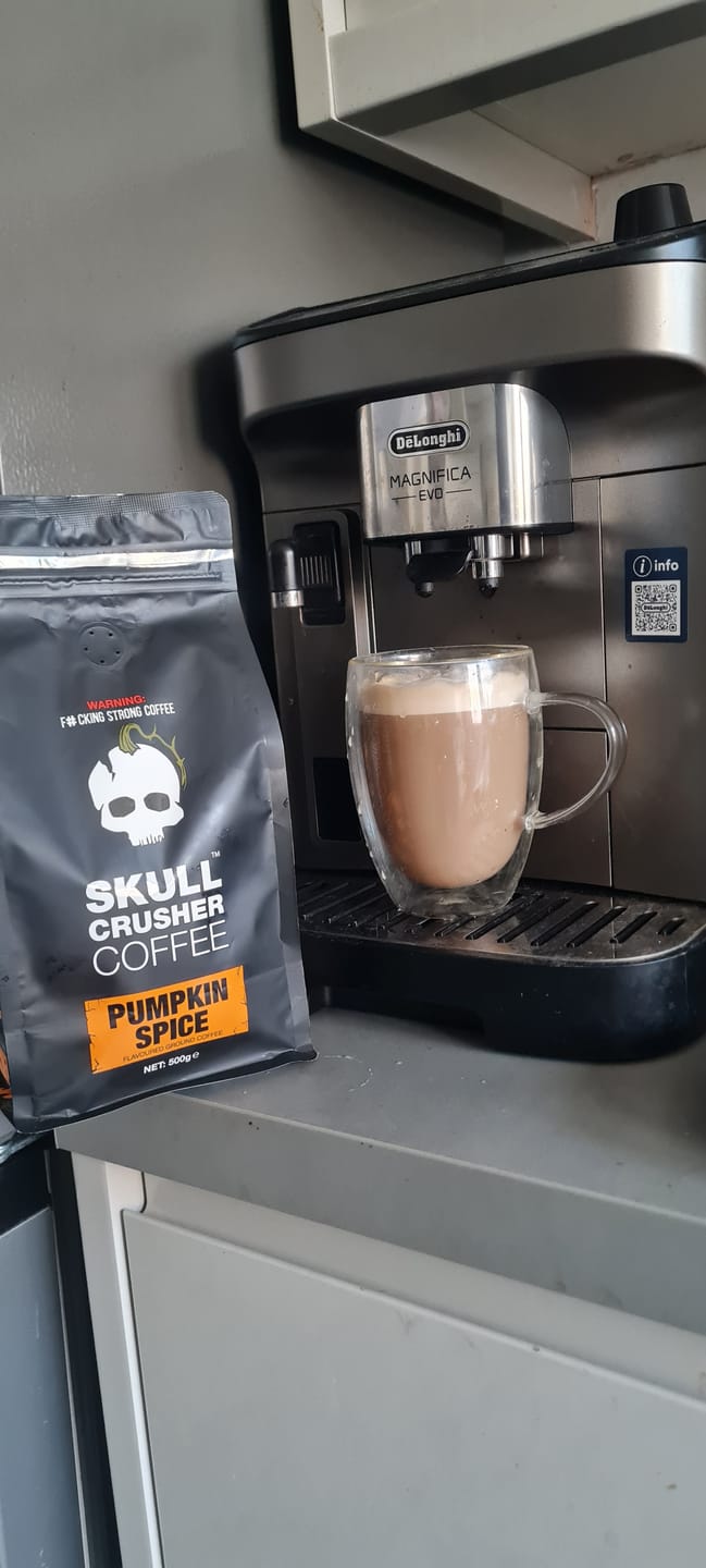 Customer photo review of Skull Crusher Coffee - Pumpkin Spice