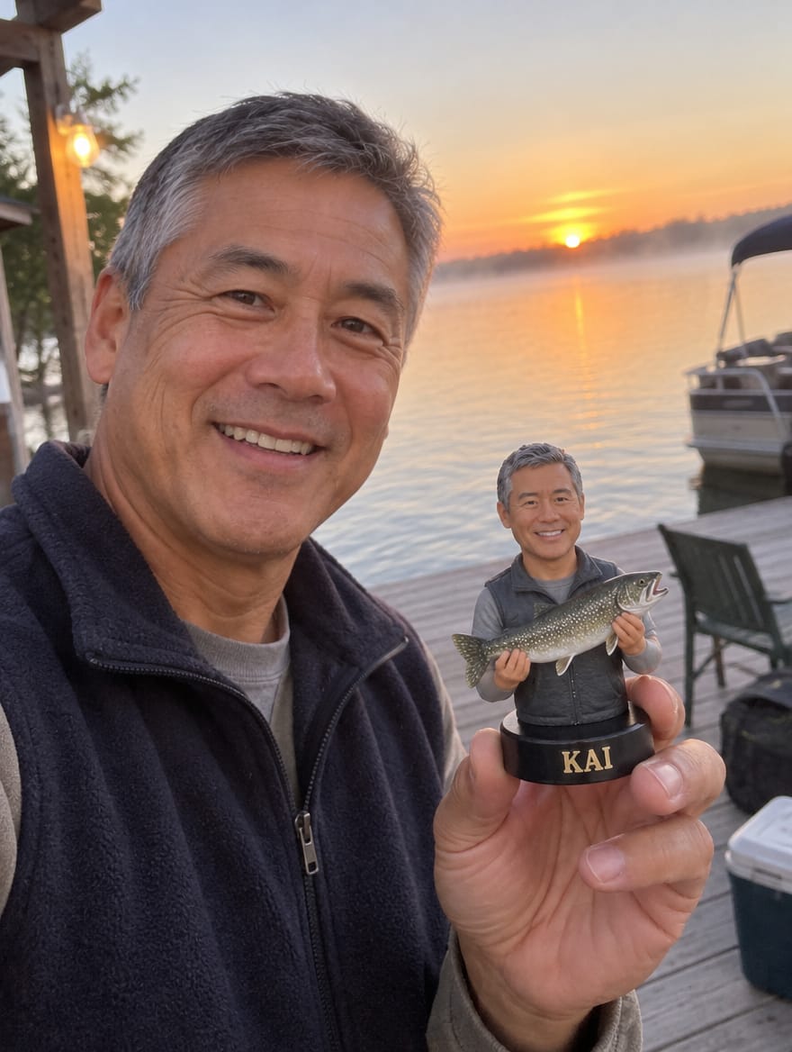 Customer photo review of Big Catch Custom Face Photo Figurine & Gifts