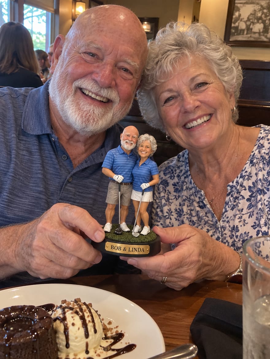 Customer photo review of Custom Golf Couple Figurine from Photo