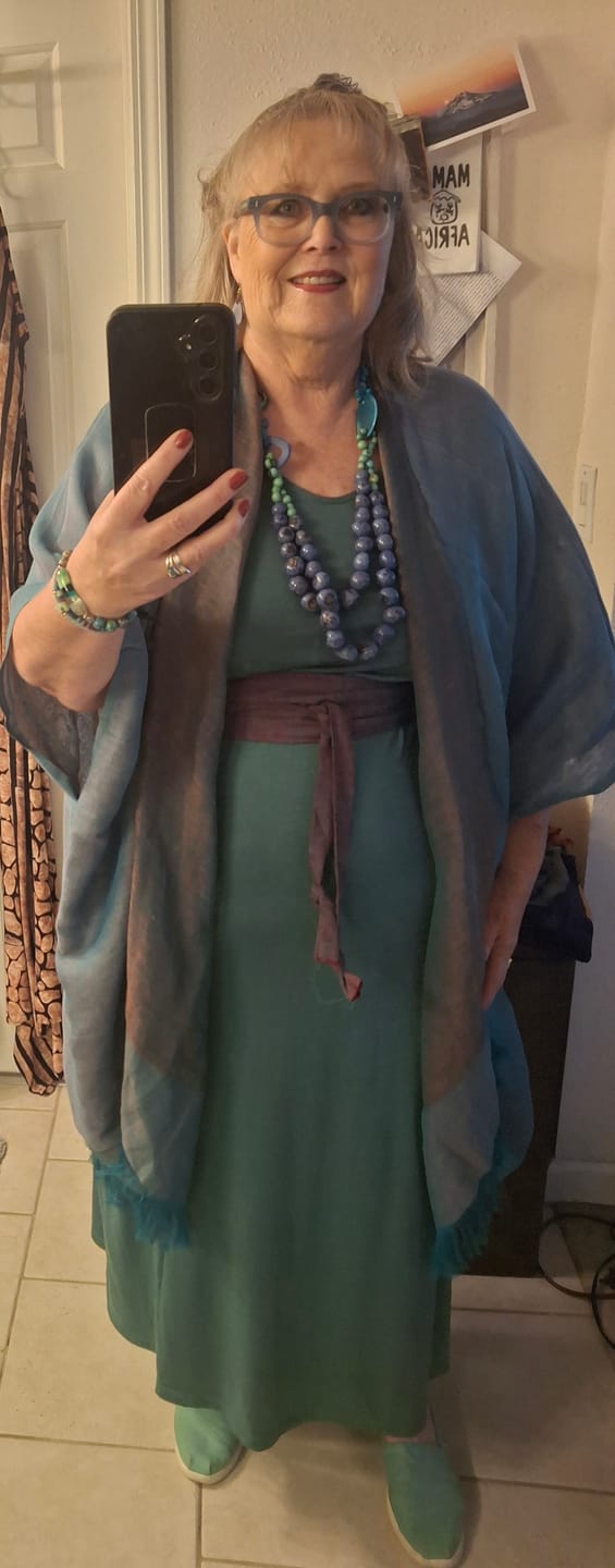 Customer photo review of NEW! Cotton Linen Tassel Trudi Poncho No. 5