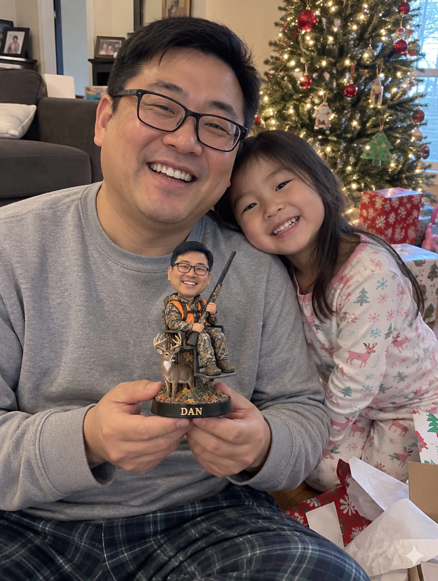 Customer photo review of Custom Caricature Hunting Figurine from Photo