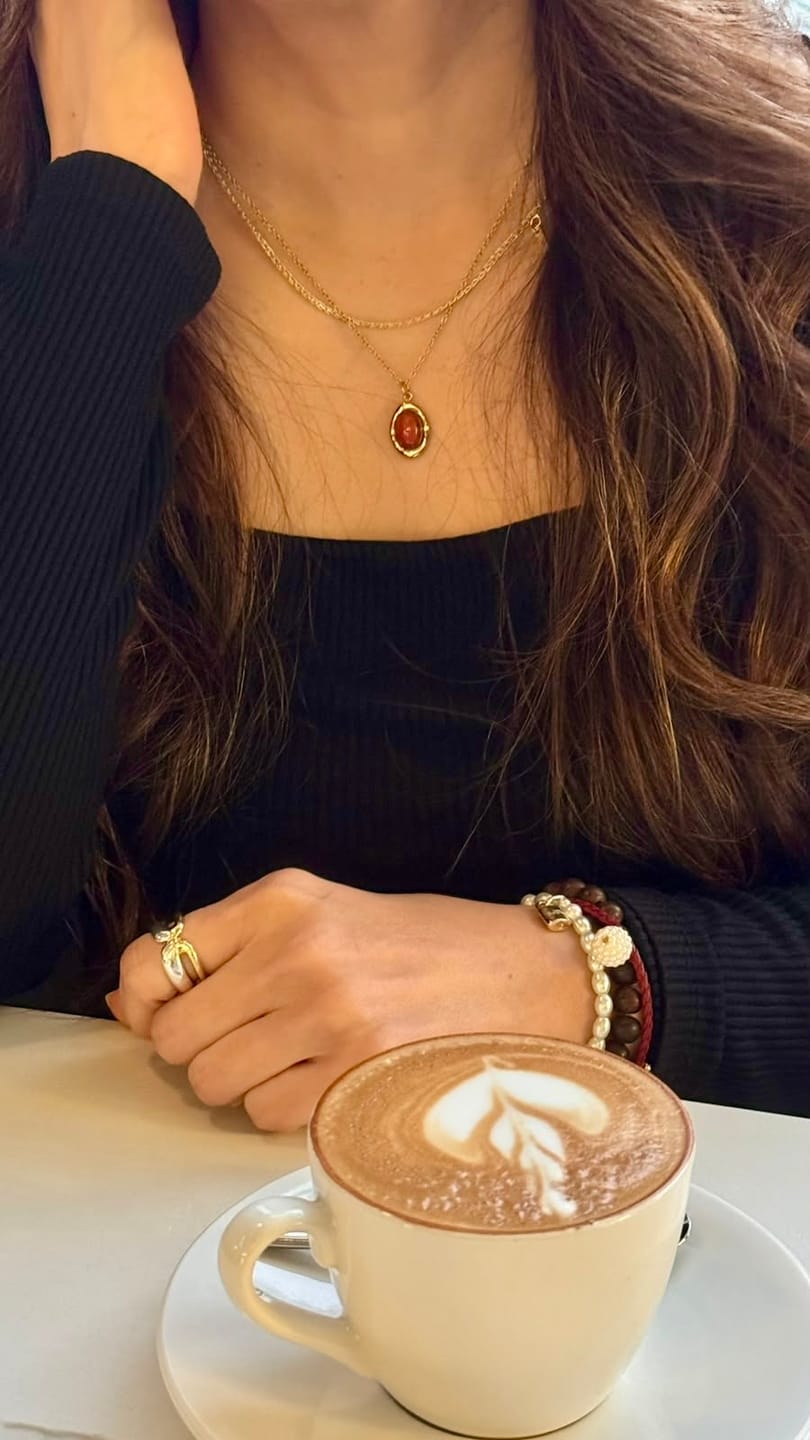 Customer photo review of Bordeaux Necklace