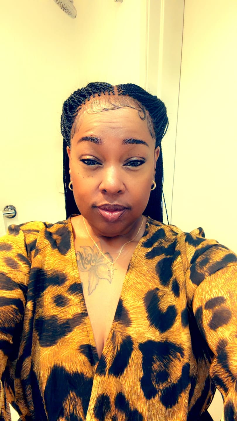Customer photo review of Mica - Micro Senegalese Twist Pre Bleached Swiss HD Full Lace Knotless Braids Wig 799 Strands
