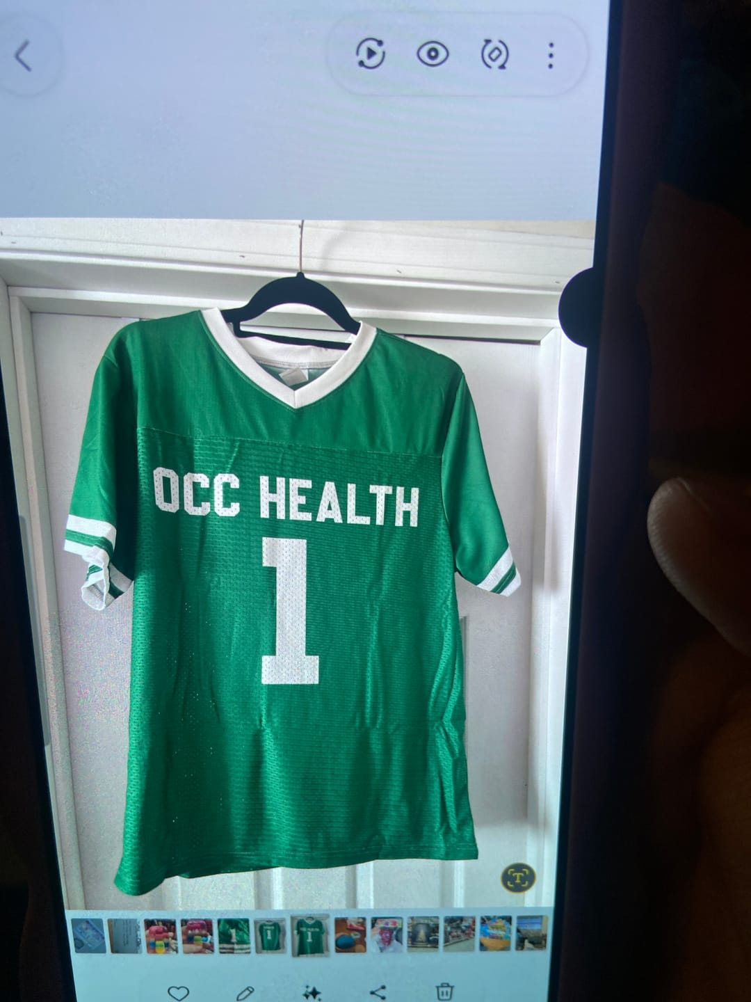 Customer photo review of Custom Football Jersey Green and White - Design Your Own