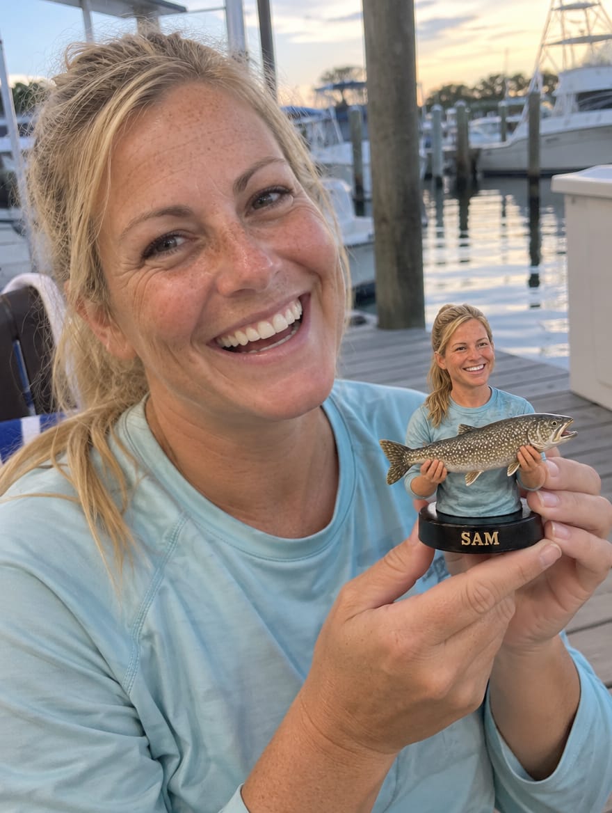 Customer photo review of Big Catch Custom Face Photo Figurine & Gifts
