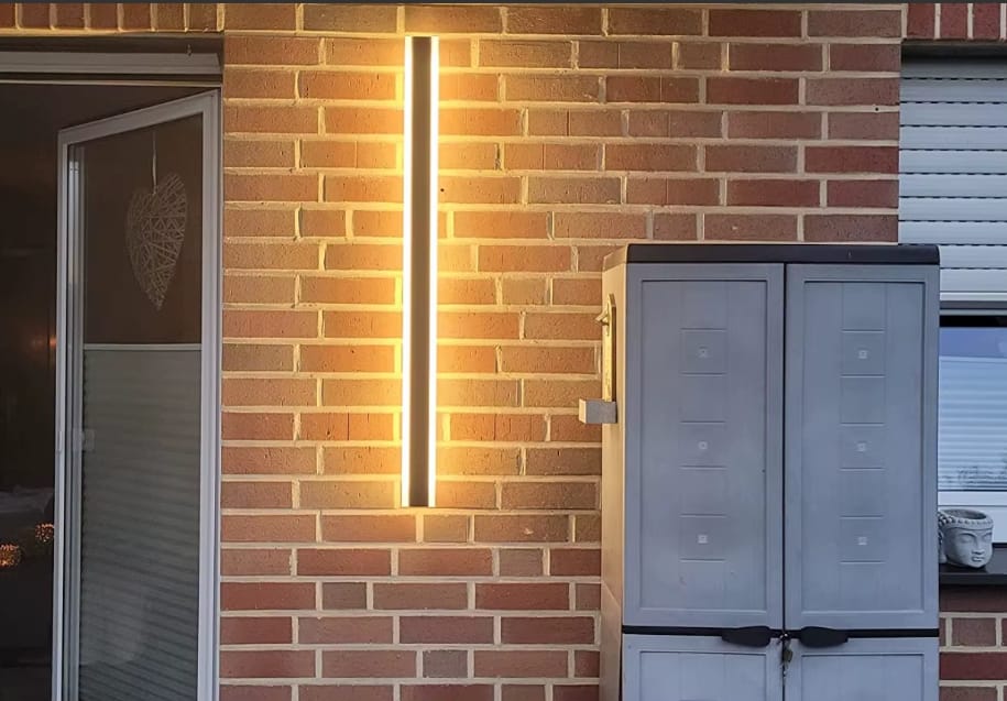 Customer photo review of Outdoor Vertical Linear LED Wall Light | Long Strip Garden Wall Lamp