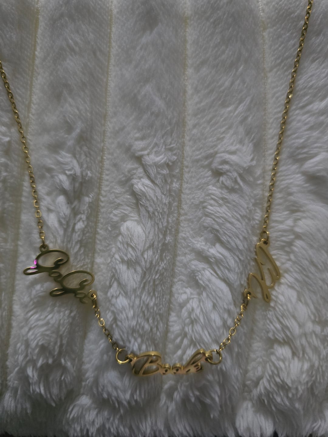 Customer photo review of Multi Name Necklace