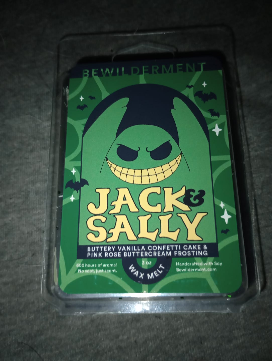 Customer photo review of Jack & Sally Wax Melt