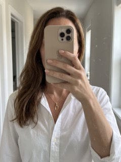 Customer photo review of Delia Moissanite Necklace