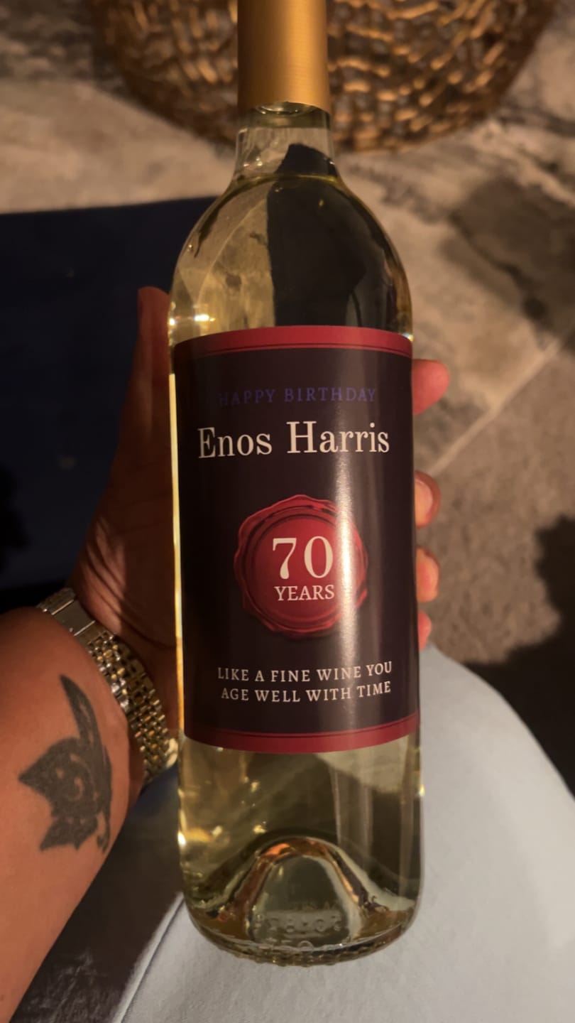 Customer photo review of Wax Stamp Aged Years - Custom Birthday Wine