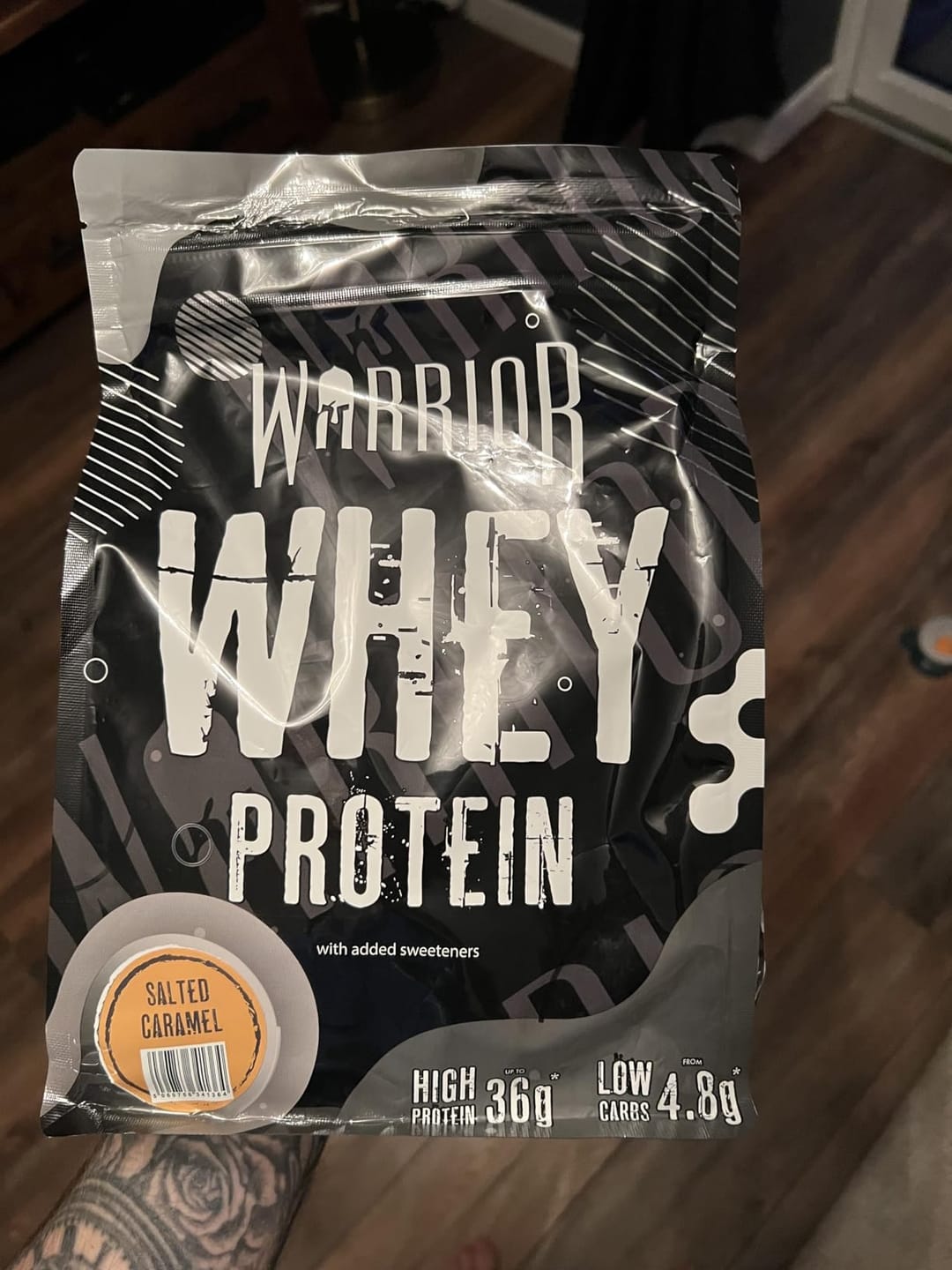 Customer photo review of Warrior Whey Protein Powder – 1kg | High Protein Shake for Lean Muscle & Recovery UK