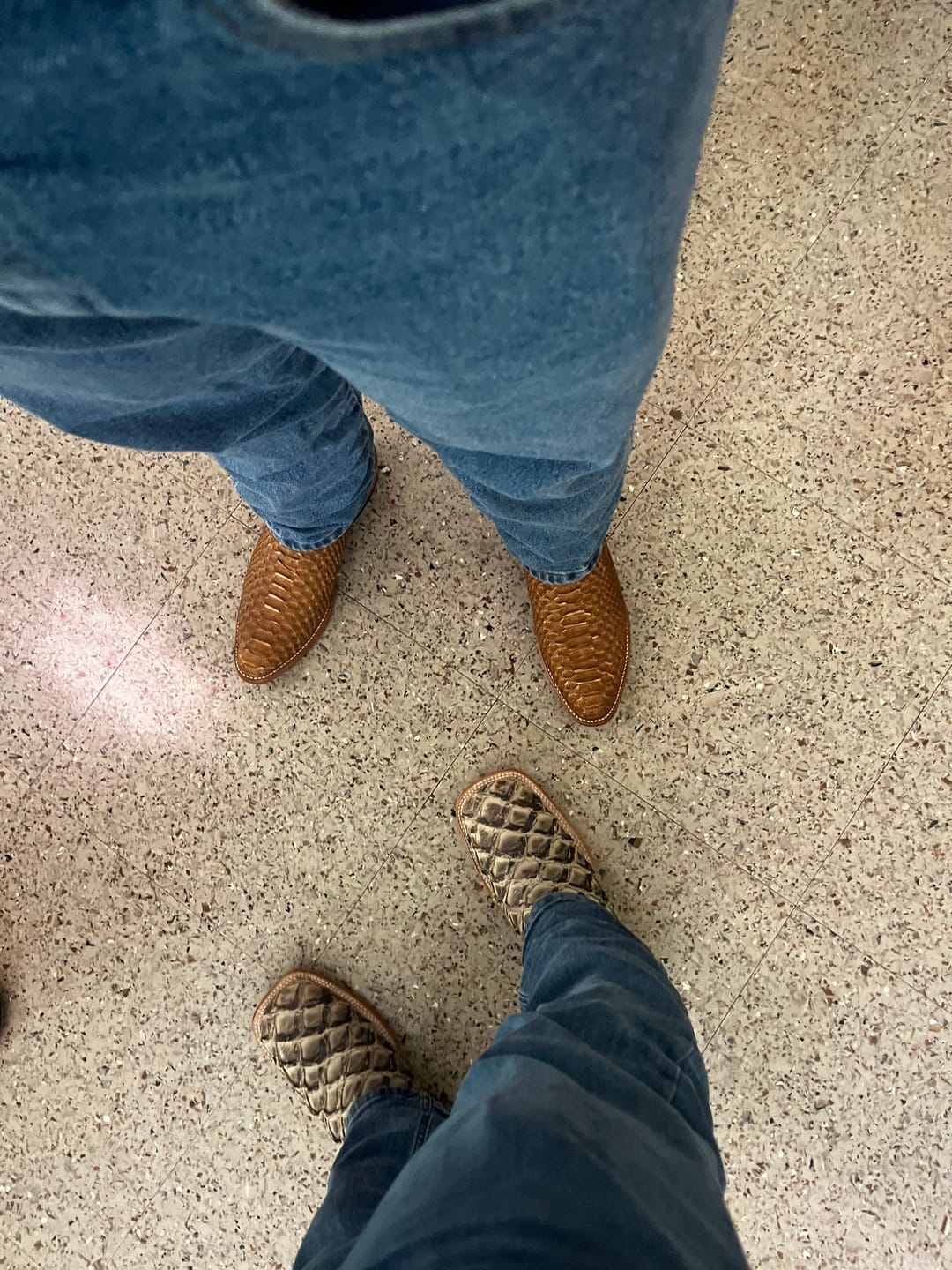 Customer photo review of Safari Jumbo Pirarucu Leather Boots - Square Toe