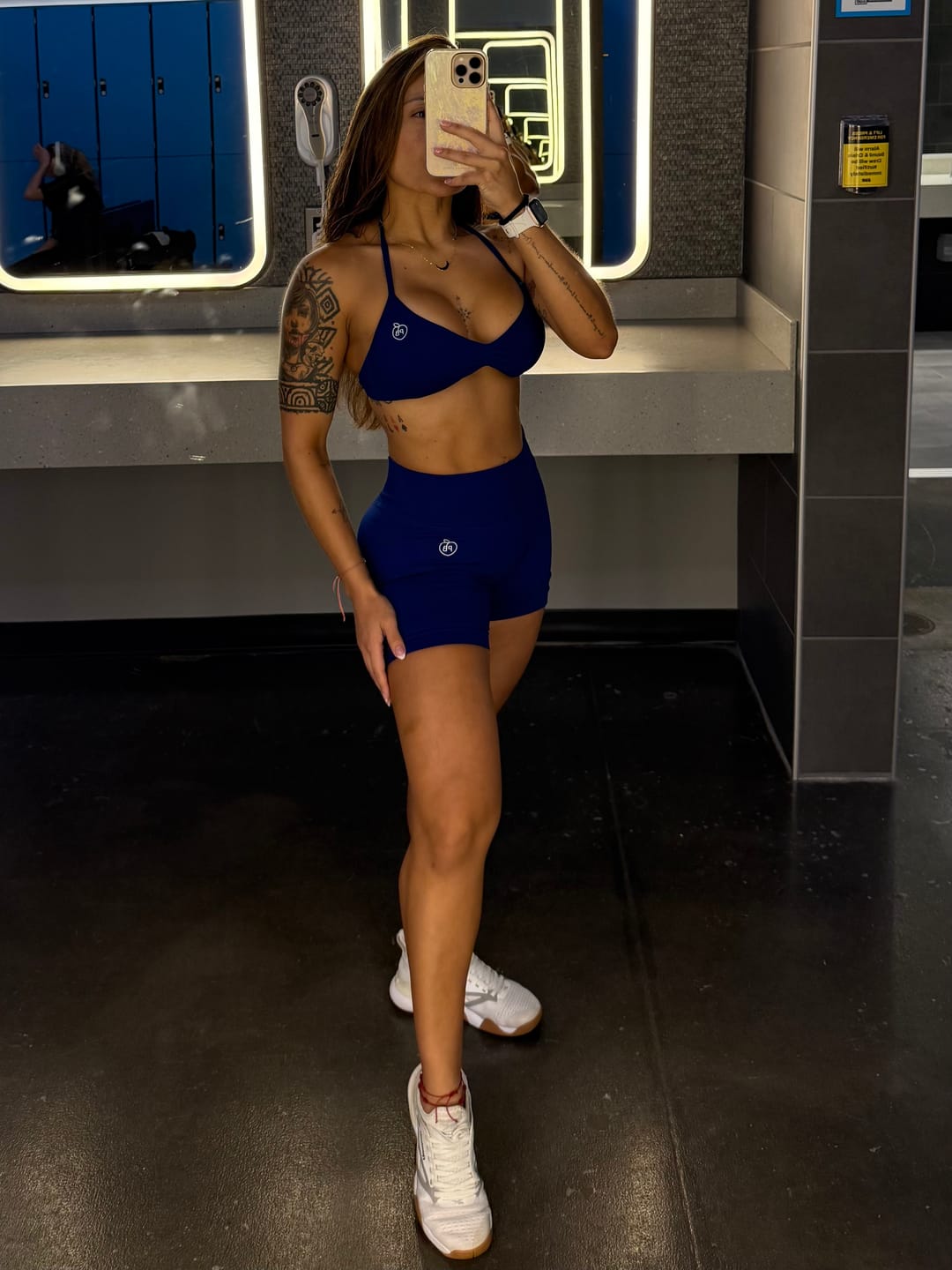 Customer photo review of Midnight Blue Bombshell Sports Bra and Shaping Short Set