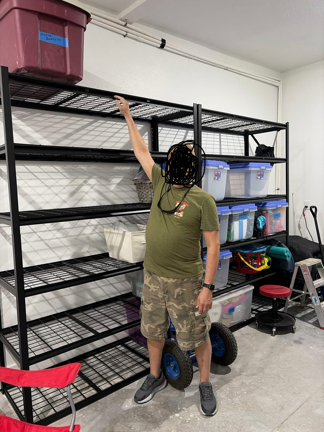 Customer photo review of REIBII 60″W Heavy Duty Metal Shelving Unit, Adjustable Shelves for Storage, Rust-Proof Shelving for Garage, Industrial, Warehouse, Basement & Workshop
