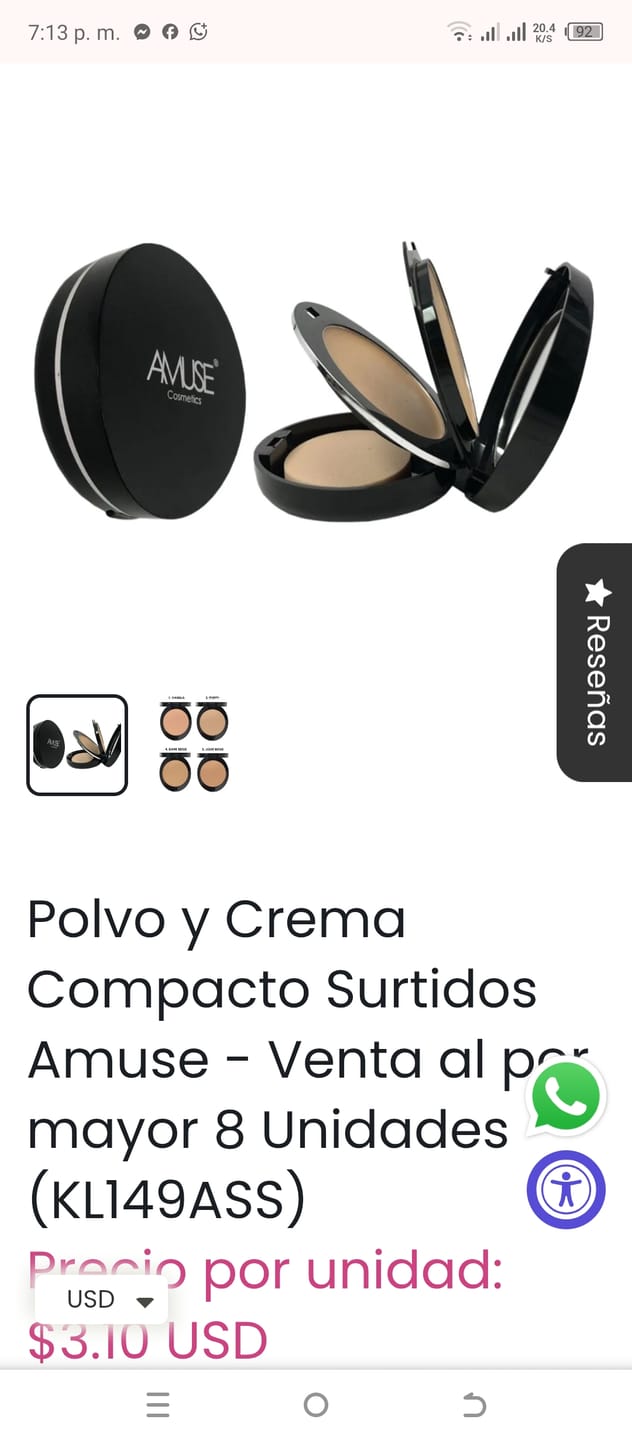 Customer photo review of Polvo y Crema Compacto Surtidos Amuse - Venta al por mayor 8 Unidades (KL149ASS)
