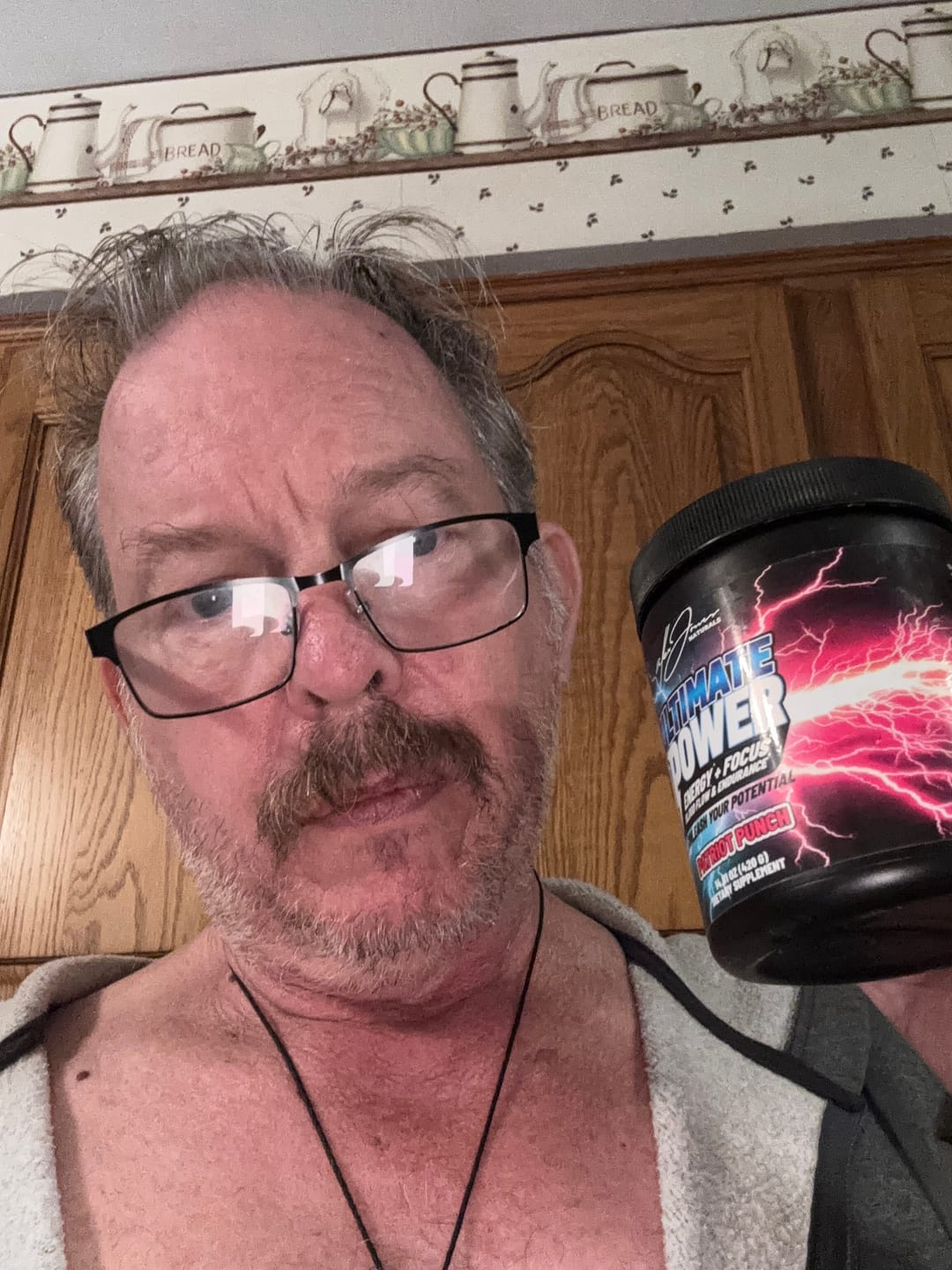 Customer photo review of Ultimate Power Drink Mix - Energy & Focus* (Patriot Punch) (420 Grams) (30 Servings)