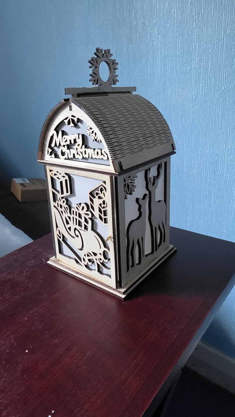Customer photo review of Laser Cut Christmas Decorative Lantern SVG