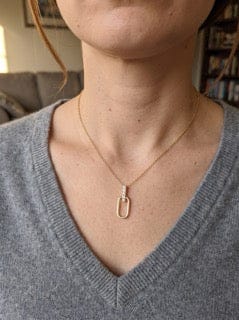 Customer photo review of Delia Moissanite Necklace