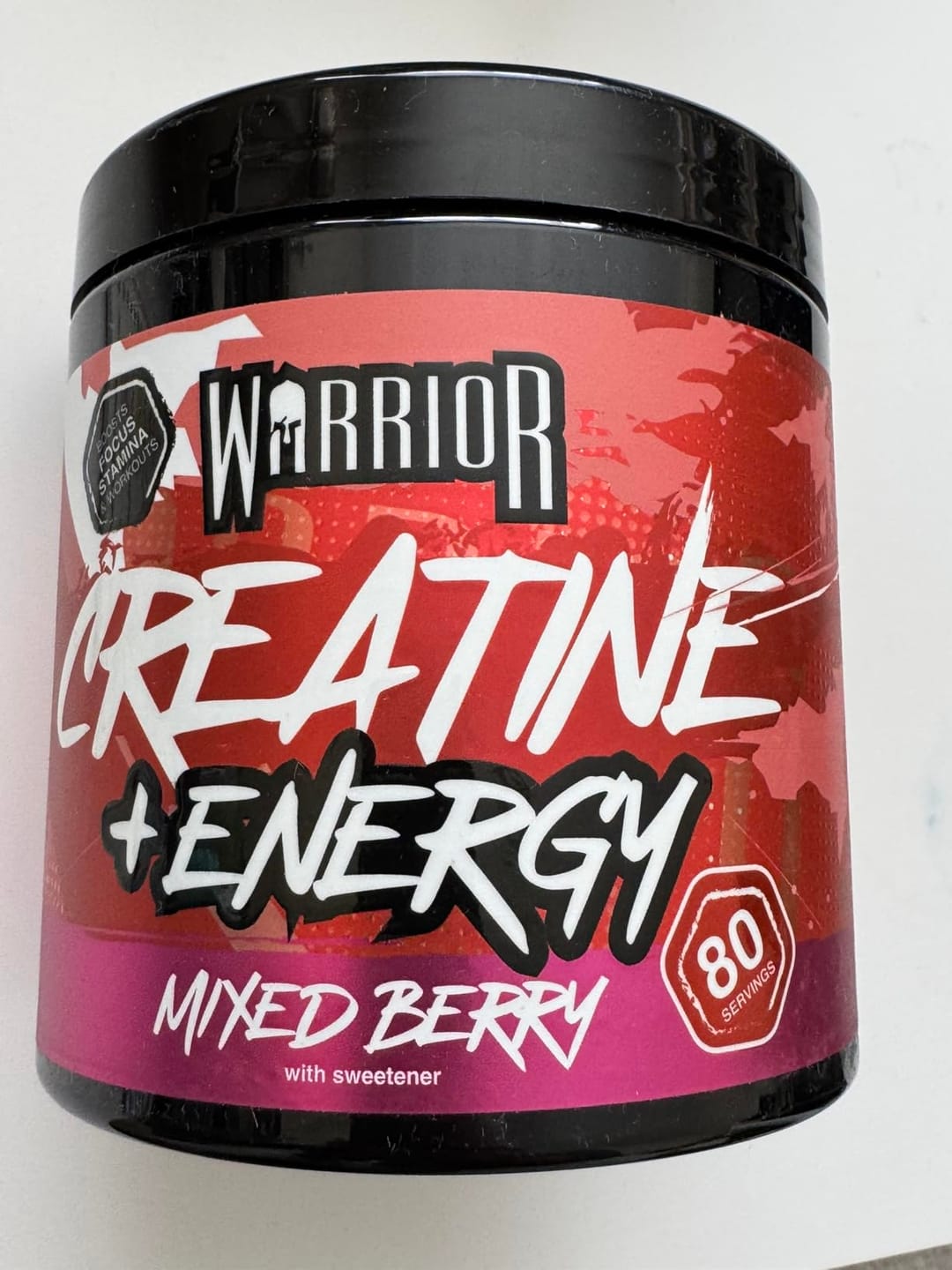 Customer photo review of Warrior Creatine Plus Energy - 112 Servings