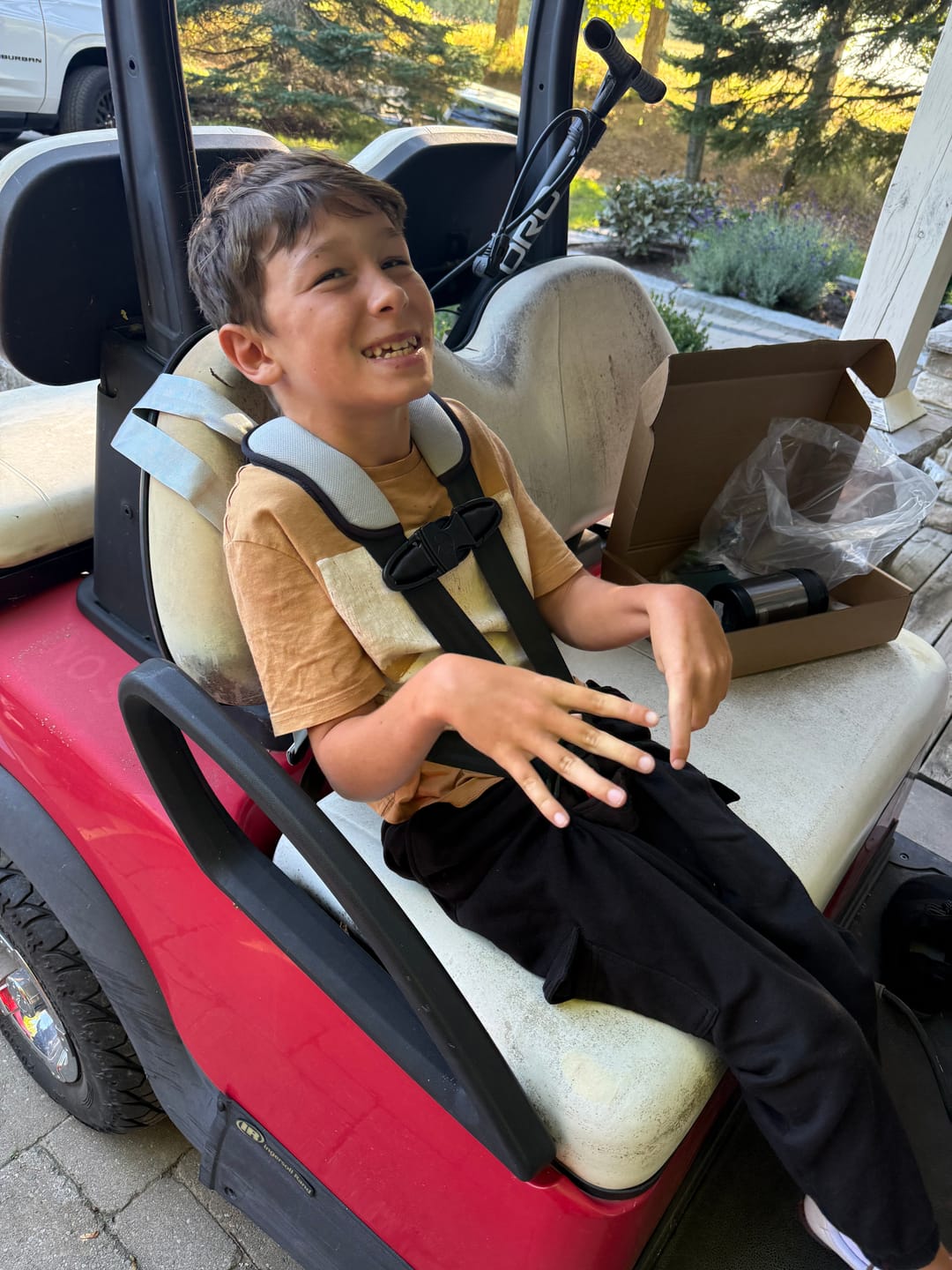 Customer photo review of Child Positioner for Golf Carts 5 Point Harness