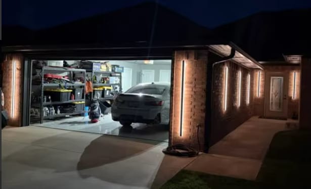 Customer photo review of Outdoor Vertical Linear LED Wall Light | Long Strip Garden Wall Lamp