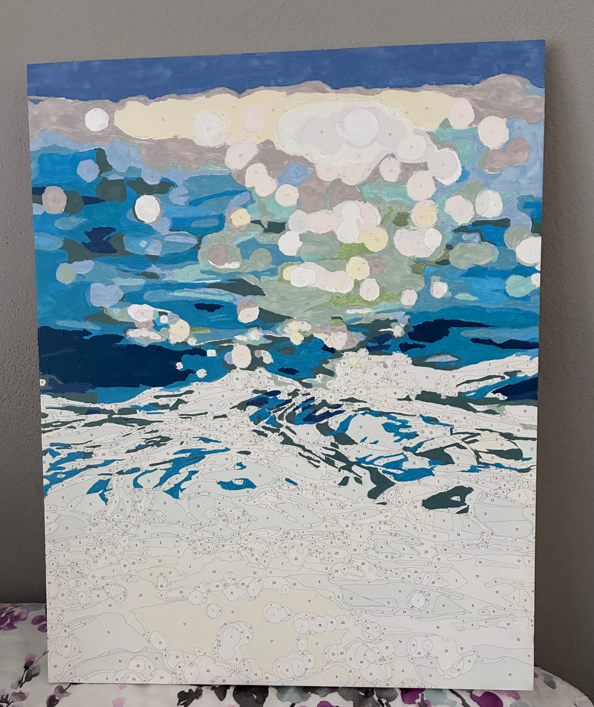 Customer photo review of Shimmering Waters | Paint by Number