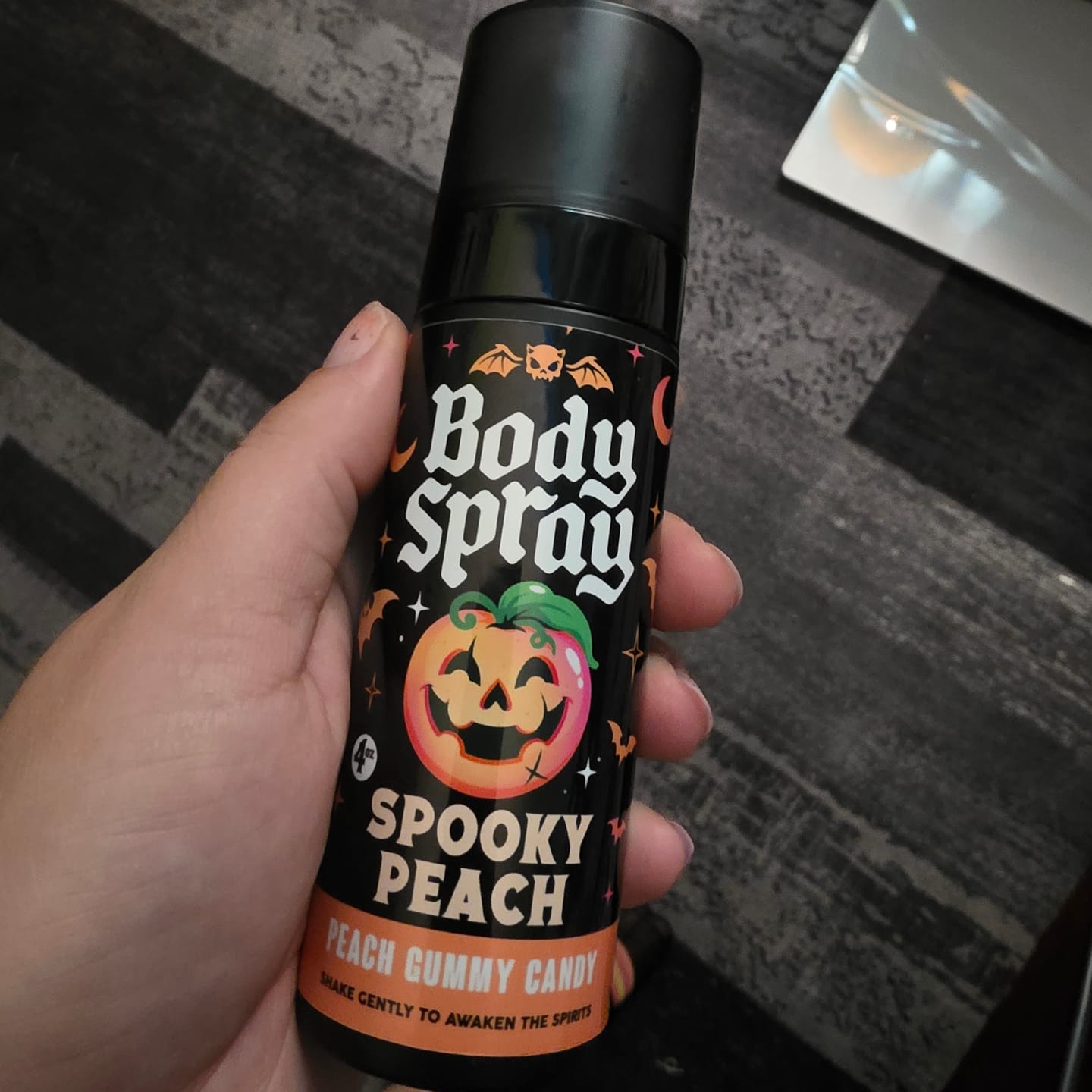 Customer photo review of Spooky Peach Body Spray
