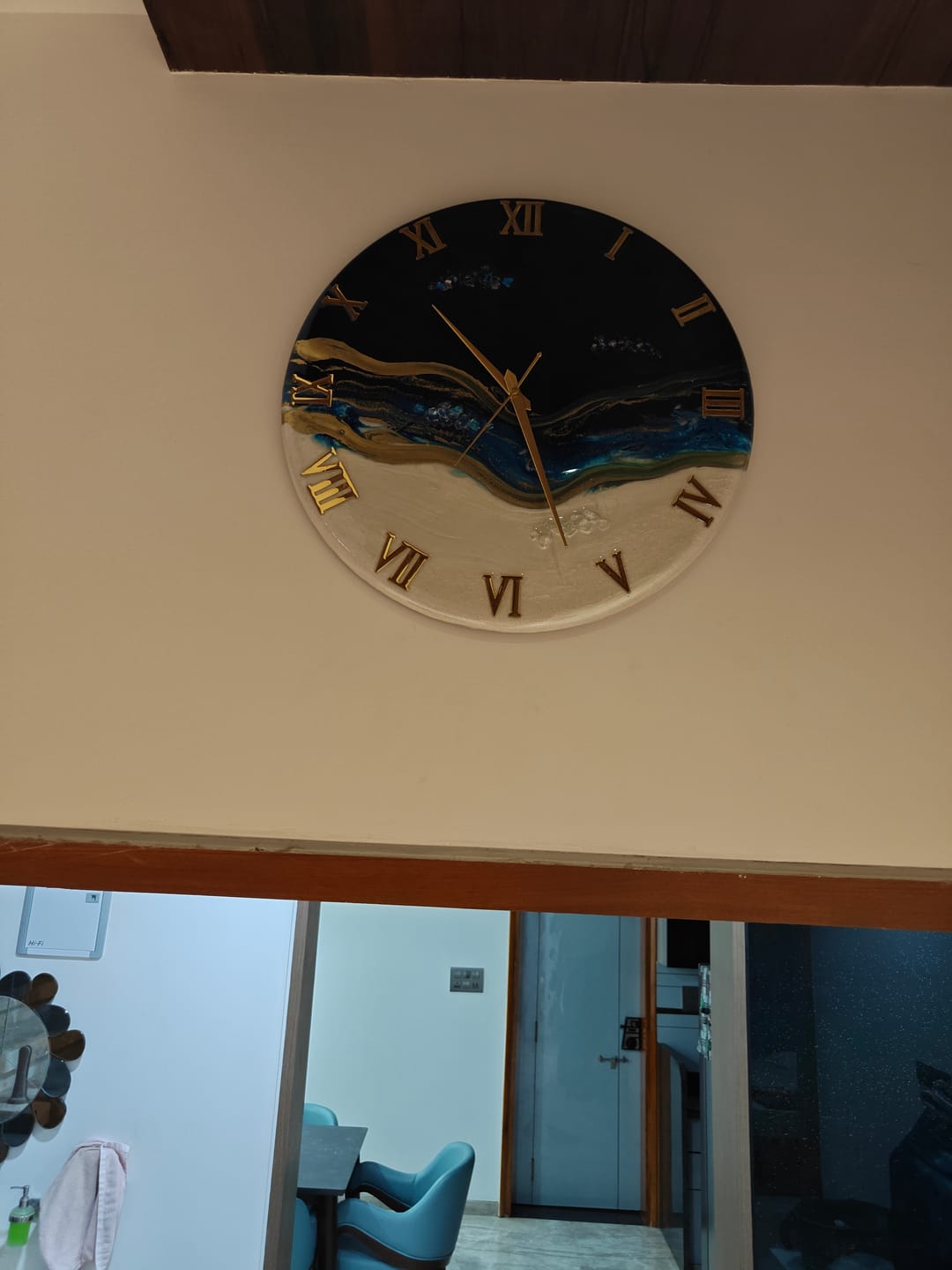 Customer photo review of Thunder Silent Clock 17.5 Inches (Royal Blue)