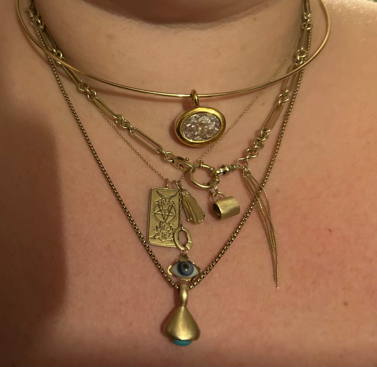 Customer photo review of Solid Gold Tiger's Eye Coffee Cup Charm
