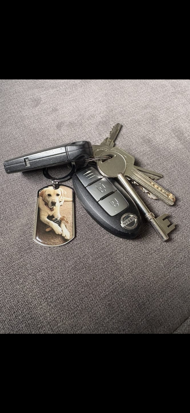 Customer photo review of Personalized Pet Keychain