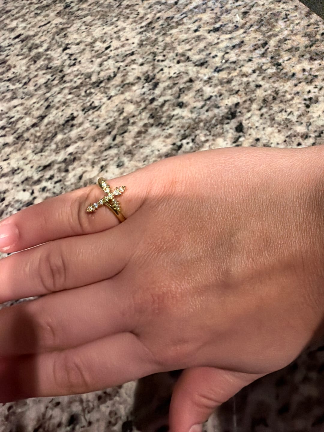 Customer photo review of FREE Today:  Cross Ring with Clustered Cubic Zirconia Accents: Embody His Gentle Grace
