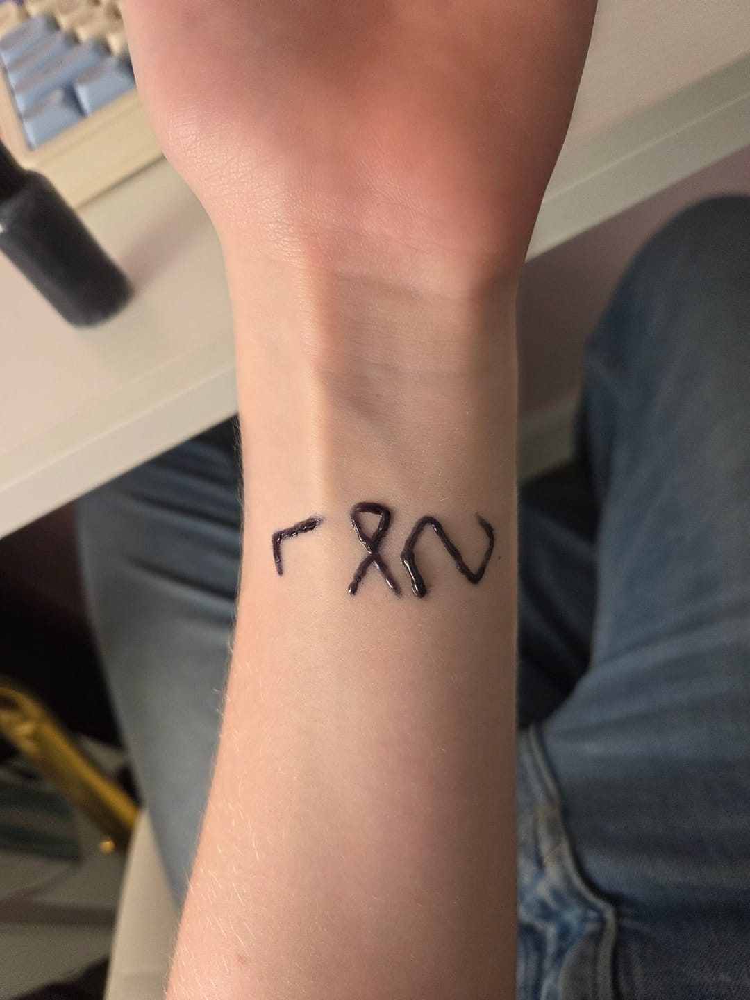 Customer photo review of 1/2 oz kit → Jagua Tattoo Kit – Semi-Permanent Ink | Long-Lasting Temporary Tattoo (1-2 Weeks)