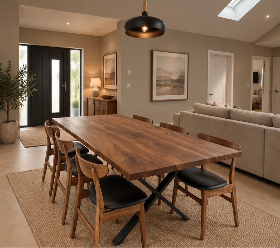 Customer photo review of Eva Extendable Walnut Dining Table