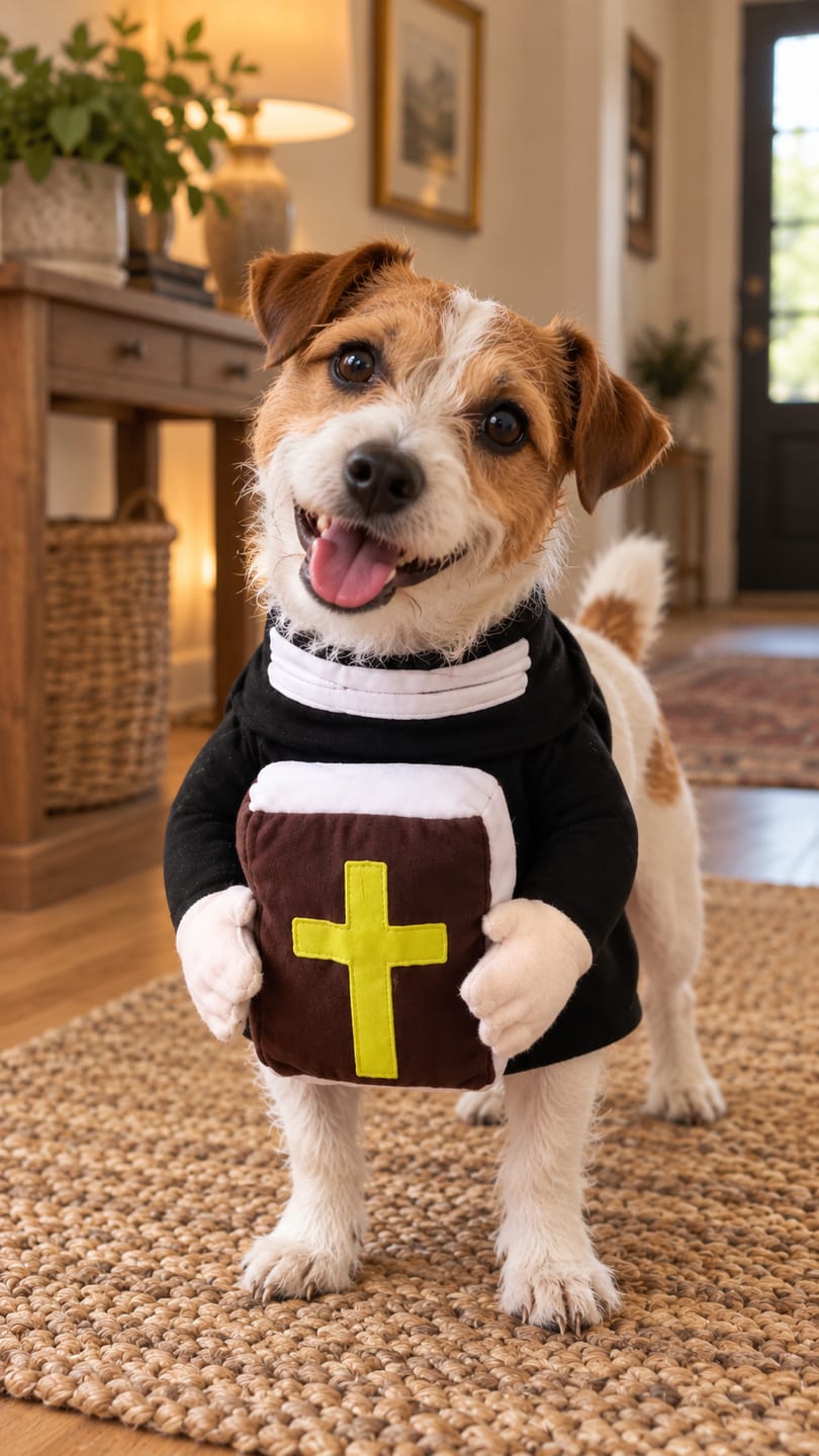 Customer photo review of Disfraz Religioso para Perro