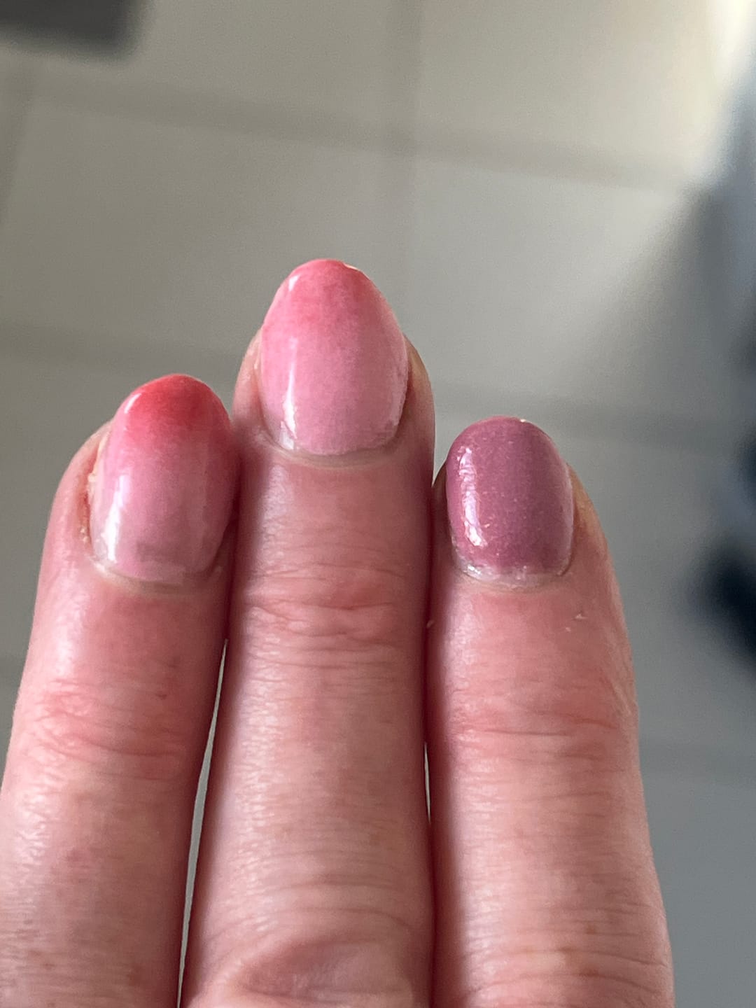 Customer photo review of Blush Petal Dipping Powder