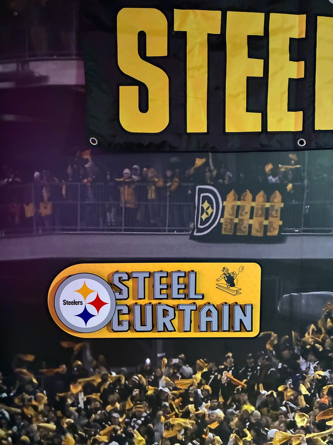 Customer photo review of Pittsburgh Steelers - Hex Head EXCLUSIVE "Steel Curtain" Wordmark 3D Metal Wall Art