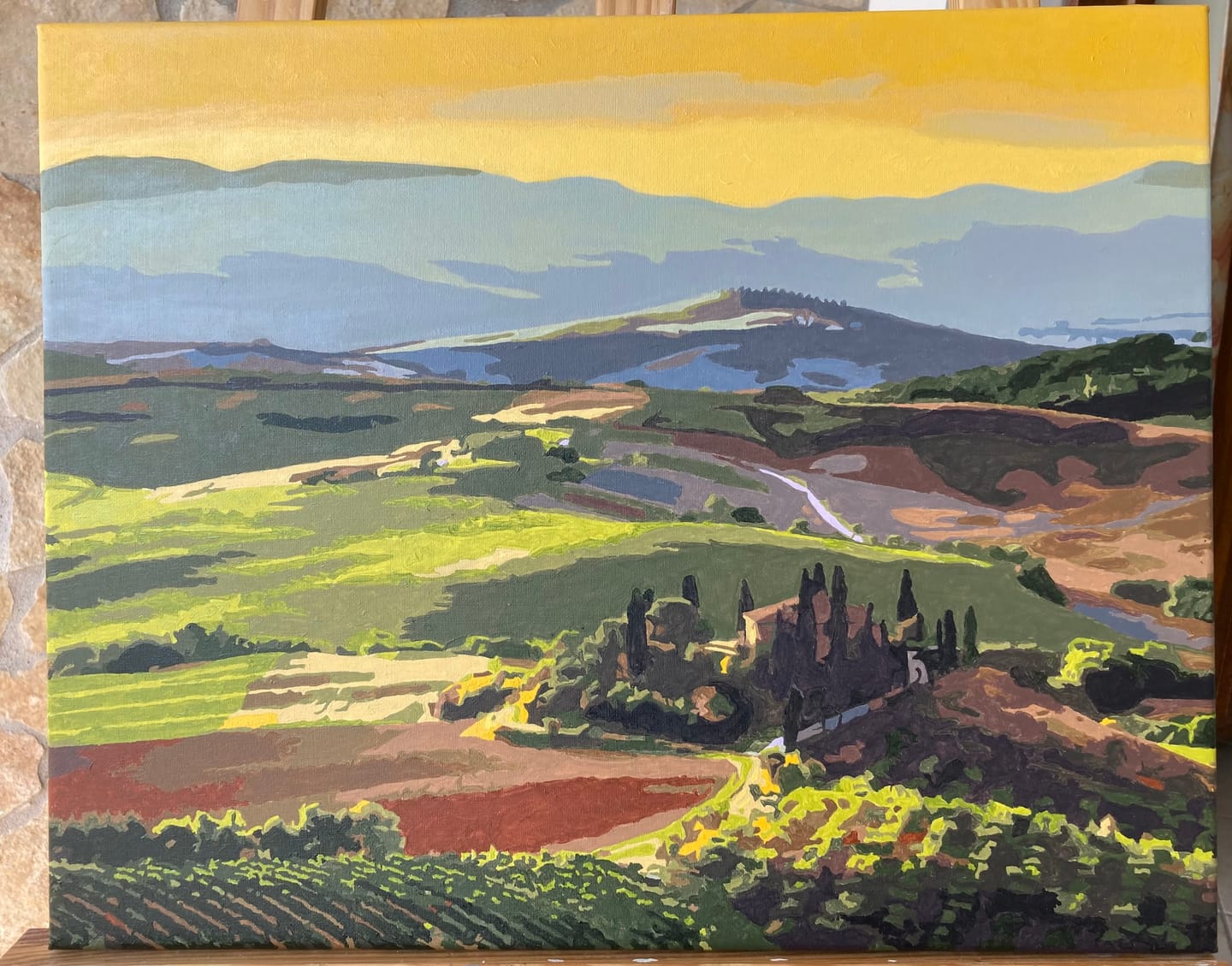 Customer photo review of Tuscany Landscape at Sunrise | Paint by Numbers