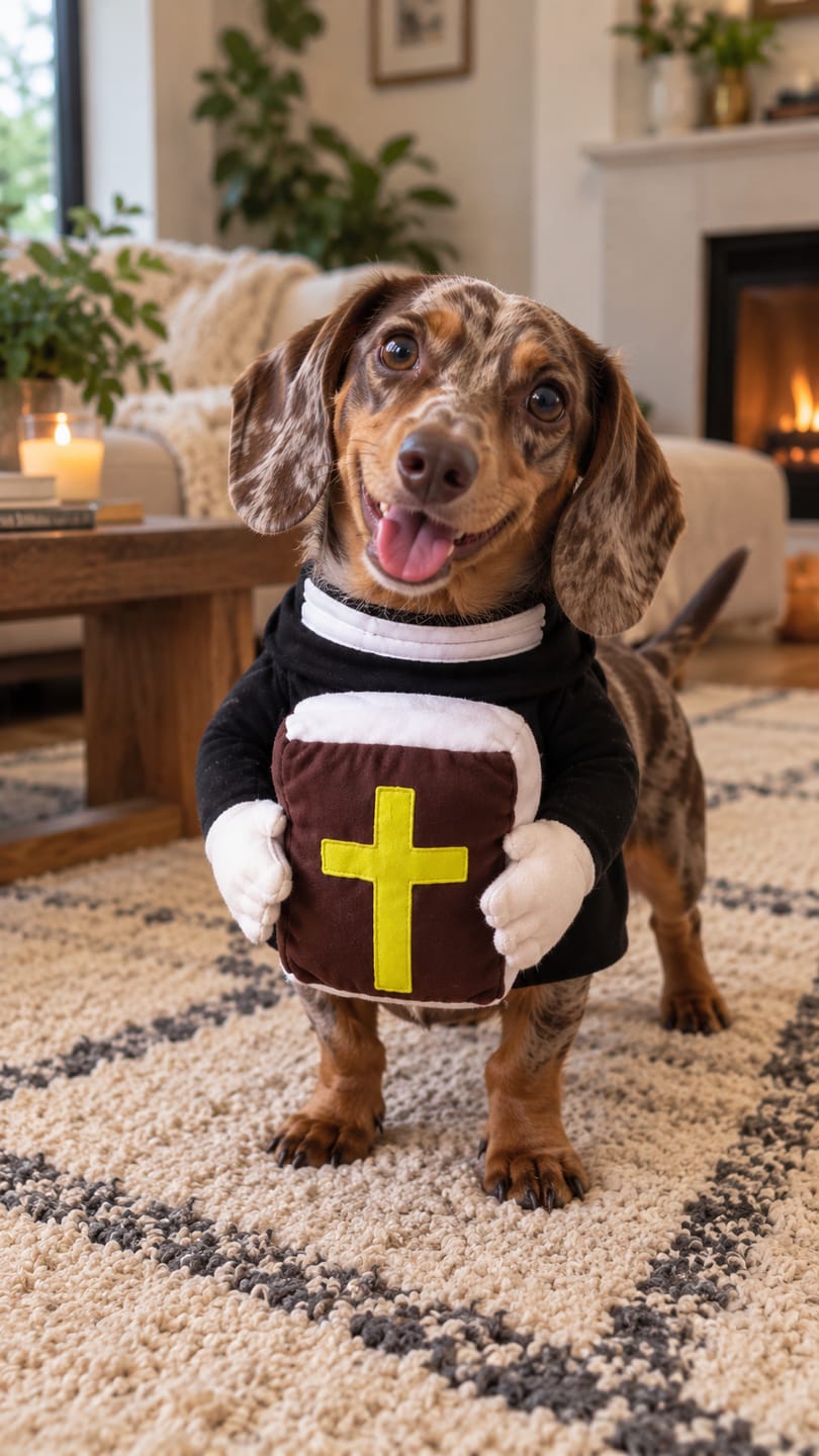 Customer photo review of Disfraz Religioso para Perro