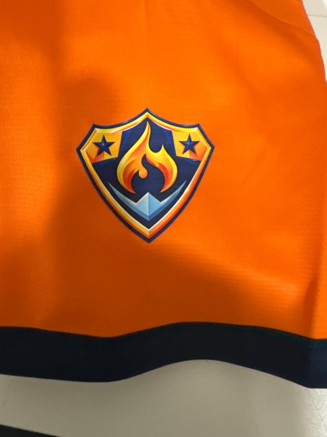 Customer photo review of Custom Orange Navy White-Orange Gradient Fashion Authentic Two-Button Softball Jersey