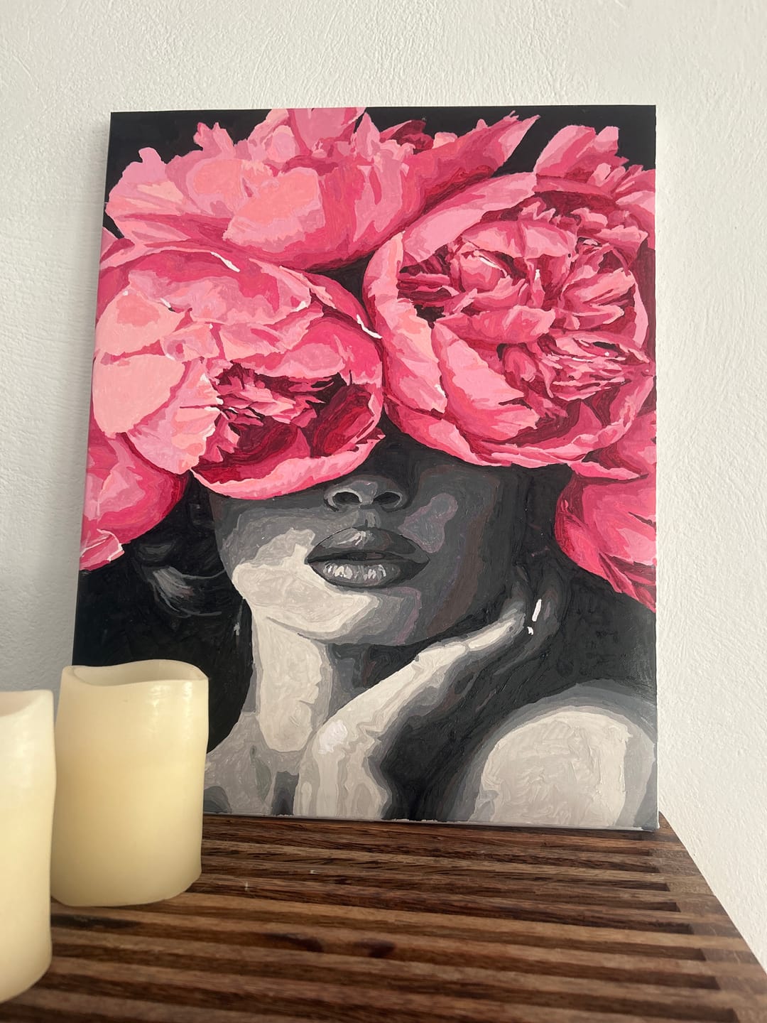 Customer photo review of Noir Woman | Paint by Numbers