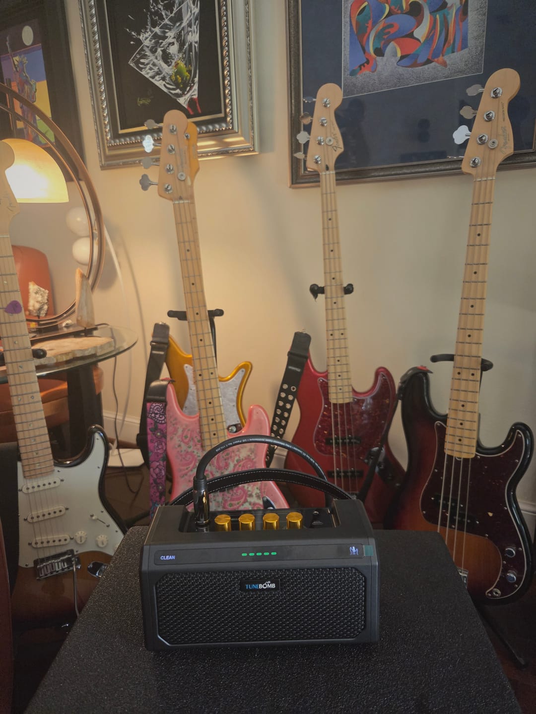 Customer photo review of TuneBomb: 10W Rechargeable Mini Amp for Guitar & Bass