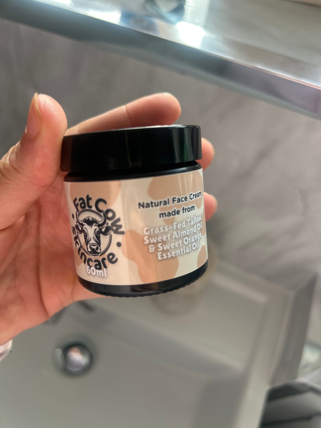Customer photo review of Whipped Grass-Fed Tallow Face Cream | With Sweet Almond Oil
